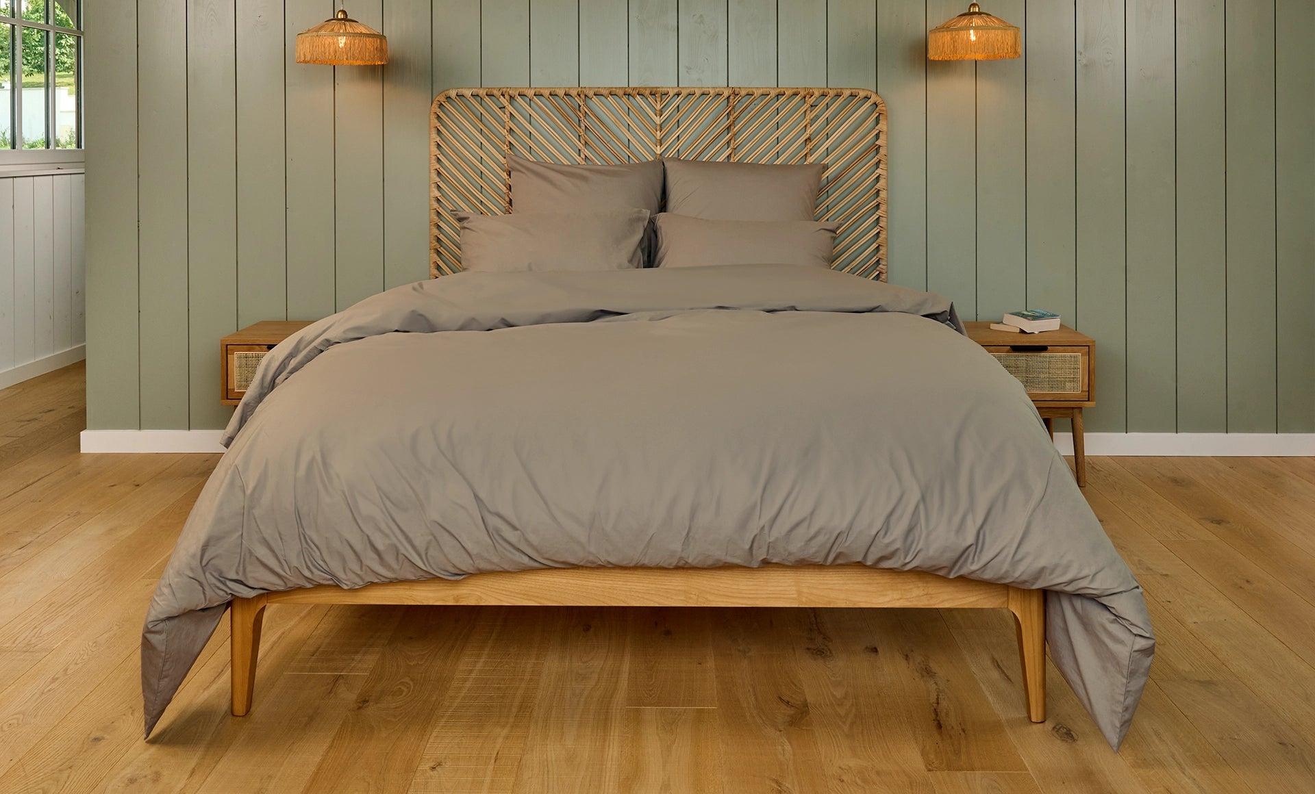 Parure de percale de coton Taupe