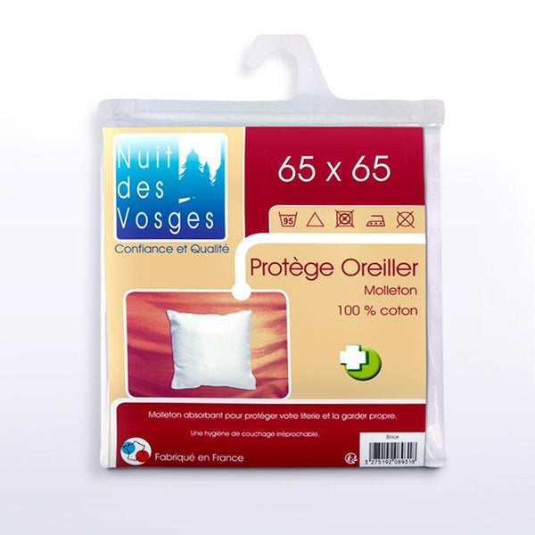 Protège oreiller anti-acariens impérméable et absorbant coton 65x65cm  Revissimo