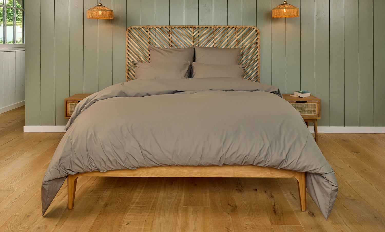 Parure de percale de coton Taupe